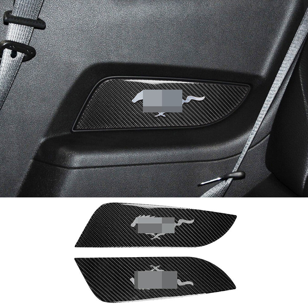 Carbon Fiber Interior Rear Door Panel Decorative Trim for Ford for Mustang 2009-2013
