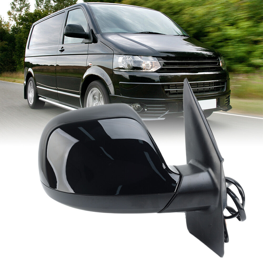 F¨¹r for VW T5 Transporter 2010-2015 Au?enspiegel R¨¹ckspiegel Schwarz Rechts 7 Draht