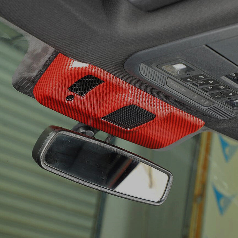 Red Carbon Inner Rearview Mirror Base Cover Trim For F150 21-23 Accessories v