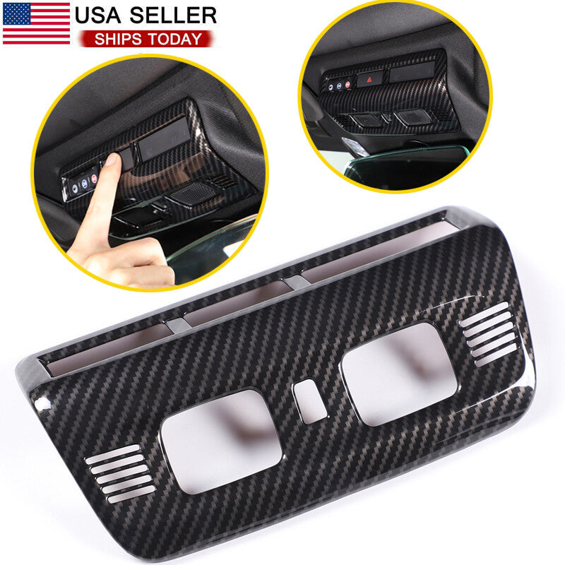 Carbon fiber roof reading light button panel trim for Corvette C8 2020-2023 ABS- n
