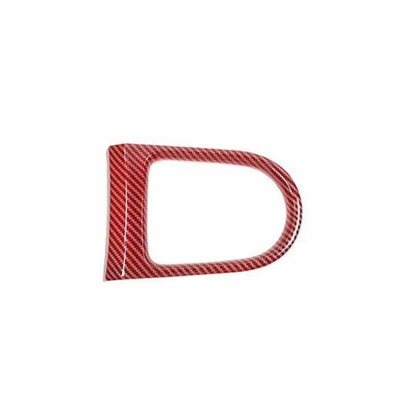 for Ford for Mustang 2015-2022 Red Carbon Fiber Middle Console Gear Shift Frame Trim