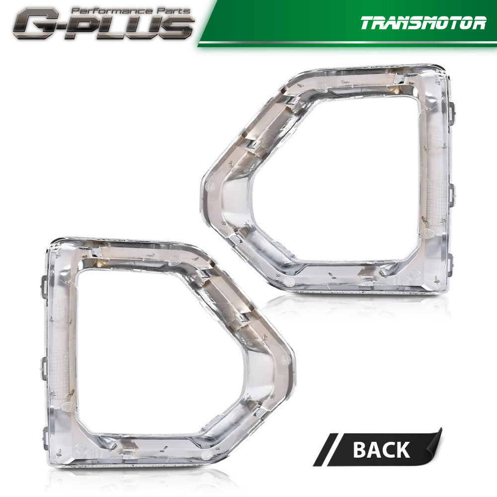 Fits for GMC for Sierra 19-21 Denali SLT Front Fog Lamp Outer Bezel Protector for CHRome - v