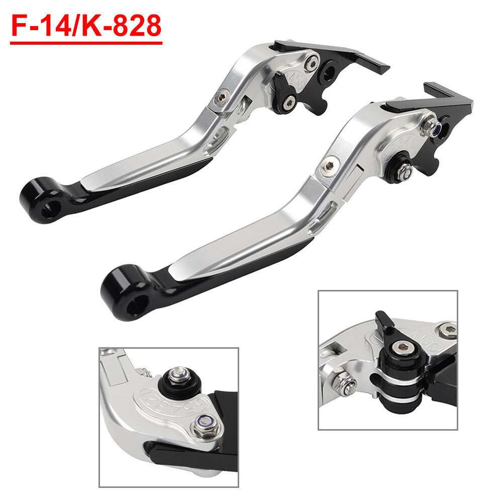CNC Folding Extendable Brake Clutch Levers for Kawasaki Z1000 ZX9R ZX6R Silver Q