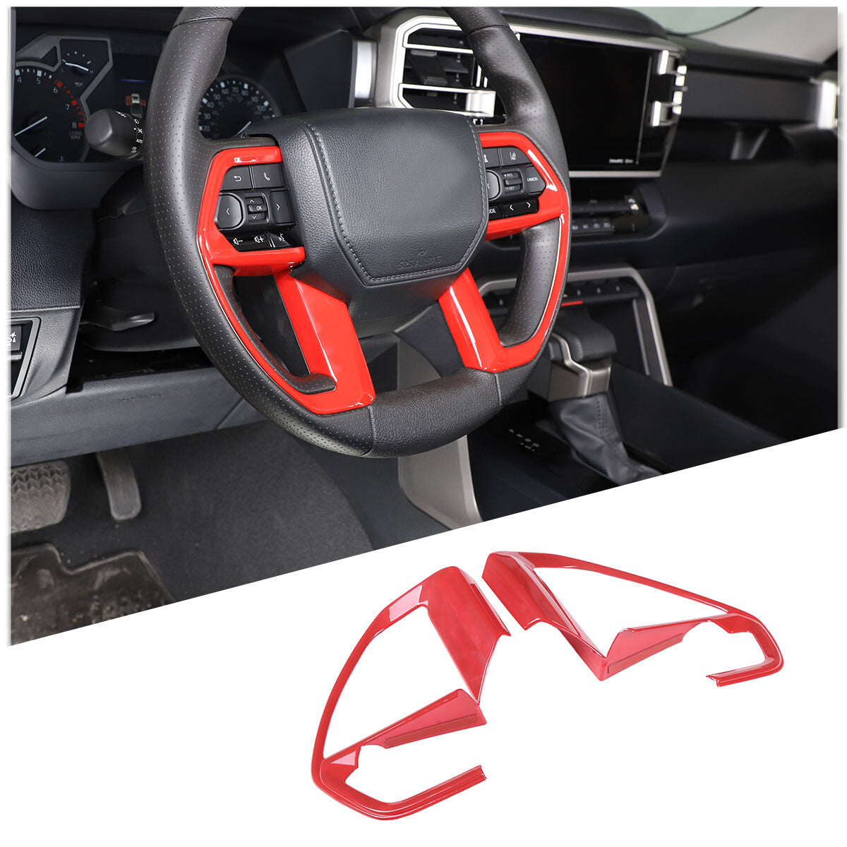 Suitable for Camry 2018-2023 ABS red interior trunk switch frame cover decoration- v