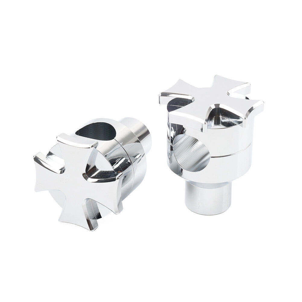 Universal 2 Rise Handlebar Riser Clamp Mount for Harley Softail Dyna Road King Q