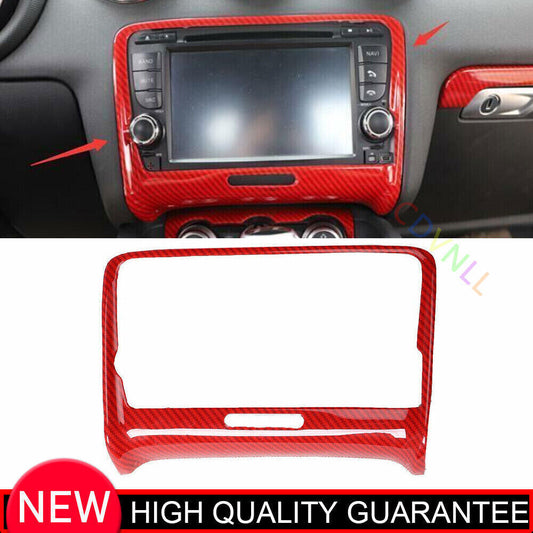 for Audi TT 2008-2014 Red Carbon Fiber Central Control Navigation Frame Trim 1P