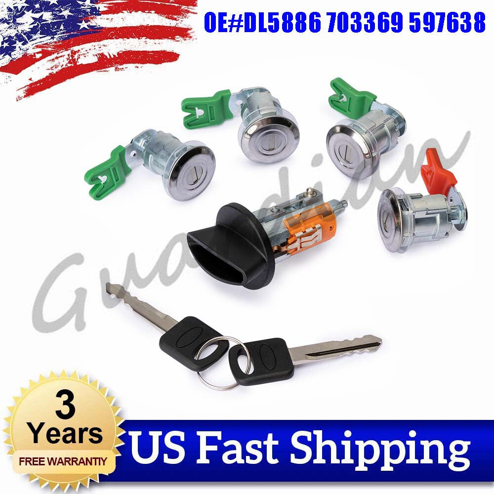IGNITION LOCK CYLINDER DOOR LOCK SET 2 KEYS for Ford Econoline Van E250 E350