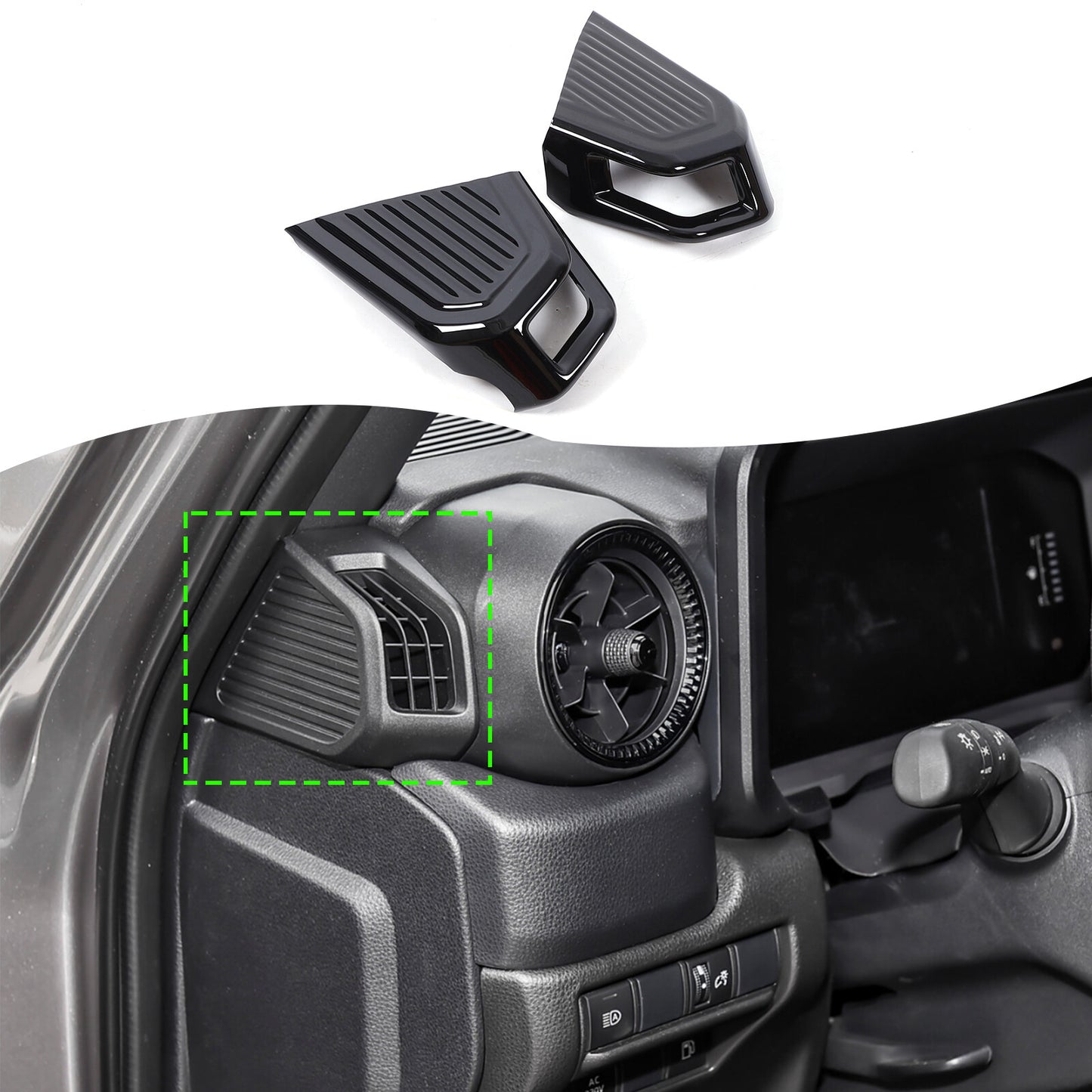 Carbon fiber ABS side vent socket cover trim for Prado 2024-2025 2X- n