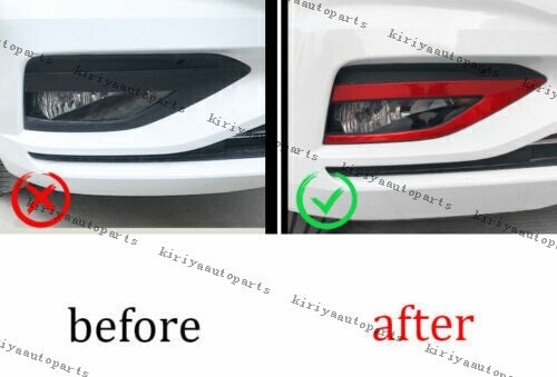 Fit for VW for Jetta Mk7 2019-2021 Red Steel Front Fog Light Lamp Strip Trim