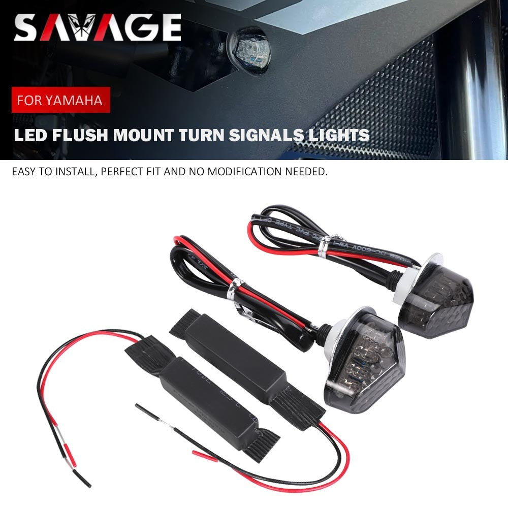 Smoke LED Flush Mount Turn Signals Lights for YAMAHA YZF R7 2021-2024 YZFR7 2025 Q