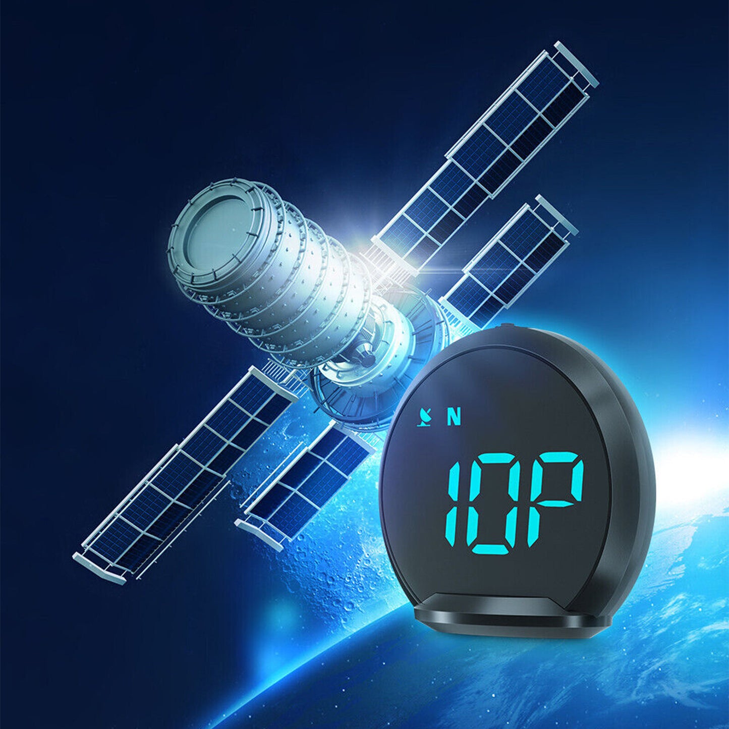 MPH KMH HUD Overspeed Alarm Compass Car GPS Speedometer Digital Head-Up Display