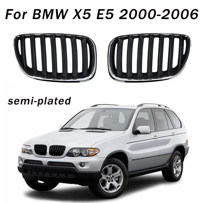 Pair Front Hood Bumper Kindey Grille Grill for BMW X5 E5 2000-2006 51137113733
