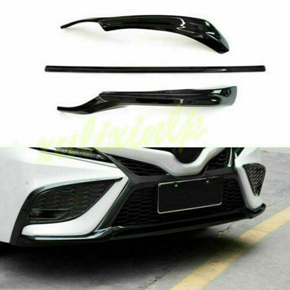 for Toyota for Camry 2021-2023 Car Piano Black Front Bumper Moulding Cover Trim 15Pc