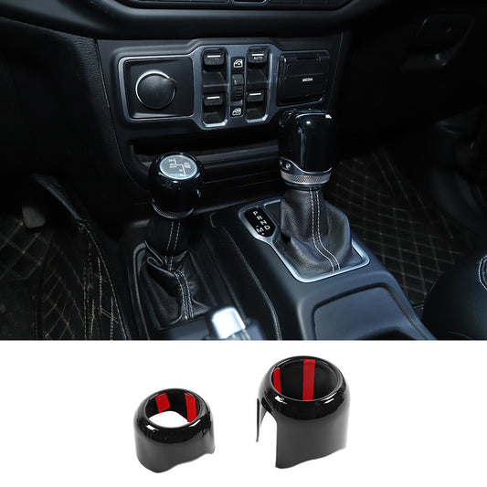 for Jeep for Wrangler JL JT 2018+Gear Shift Knob 4WD Four Wheel Drive Trim ABS Black