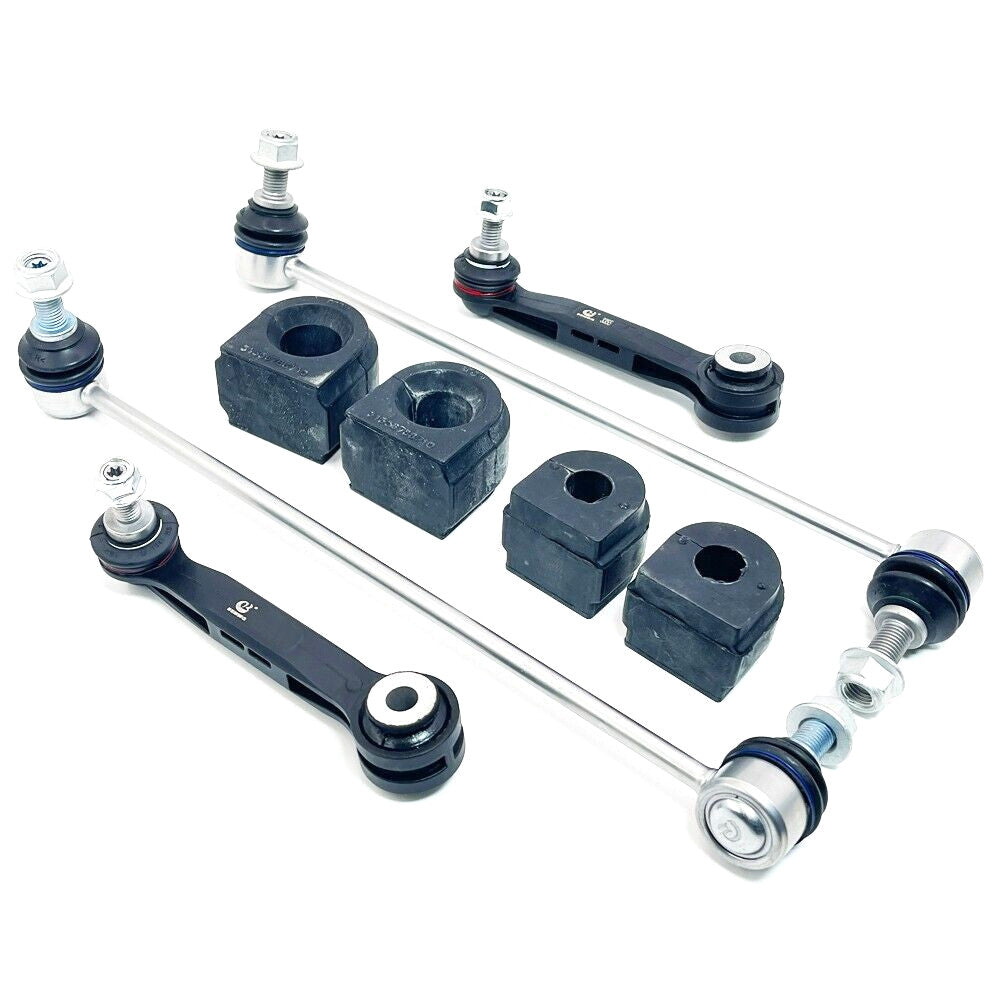 8-piece front and rear stabilizer/rocker link + sway bushing for F25 F26 X3 X4 n