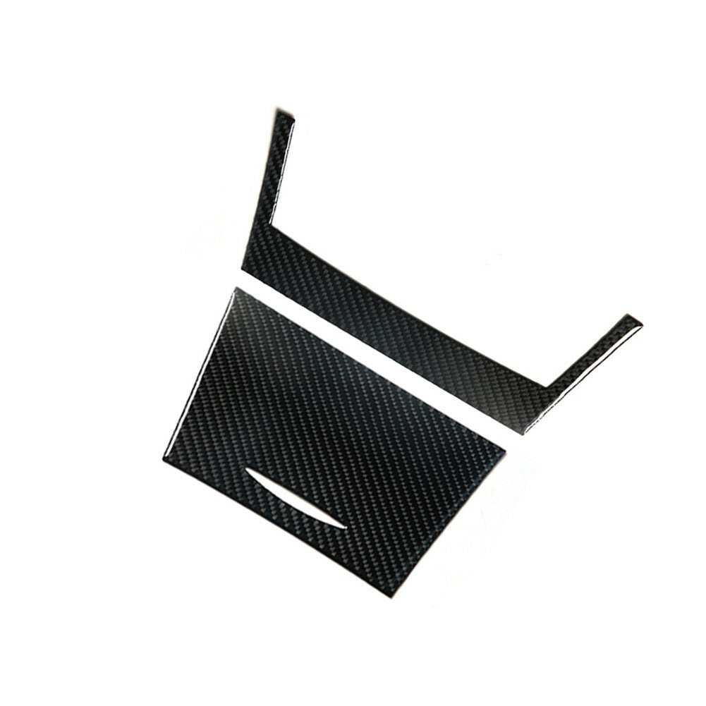 2Pcs Carbon Fiber Center Storage Box Panel Cover Trim for Toyota for Camry 2007-2011