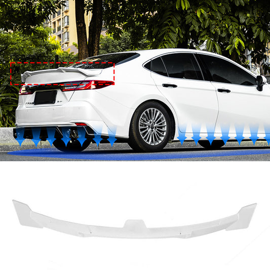 for Camry 2025 2026 White ABS Rear Trunk Spoiler Boot Wing Trim n