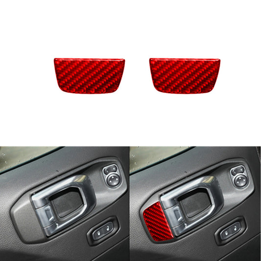 2Pcs Red Carbon Fiber Rear Pillar Vent Outlet Cover Trim for Audi Q7 2007-2015 v