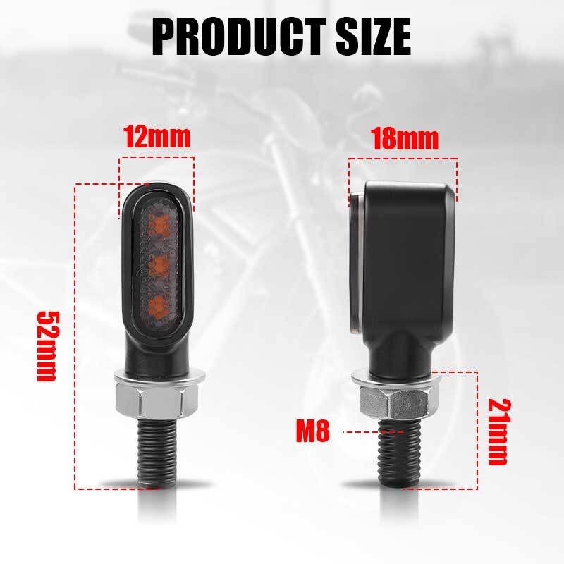 4pcs LED Motorcycle for Mini Turn Signal Indicator Light E24 Amber Lamp Universal