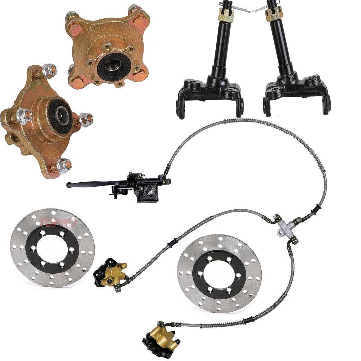 4 Stud Front Disc Brake Caliper Wheel Hub Steering Knuckle ATV Quad Gokart Buggy