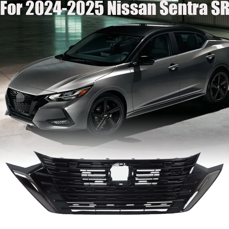 Front Bumper Upper Grille For 2024-2025 Sentra SR Plastic Black n