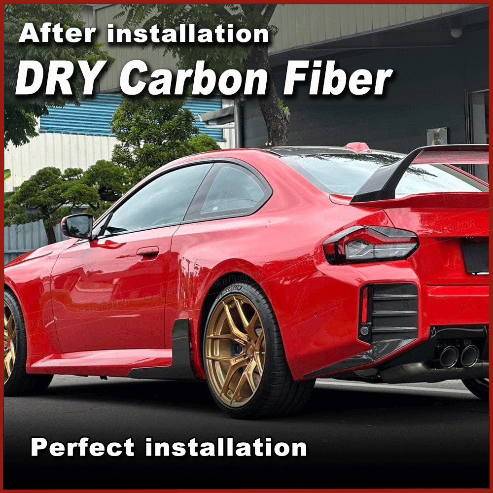 Fit For BWM G87 M2 2022-2024 Dry Carbon Fiber Side Skirt Winglets Extention Lips