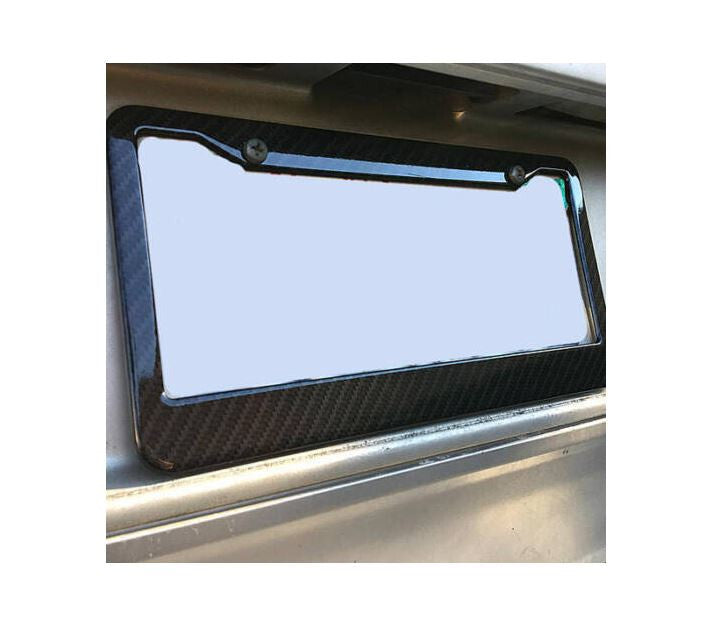Suitable for Subaru license plate frame cover caps, trunk black carbon fiber