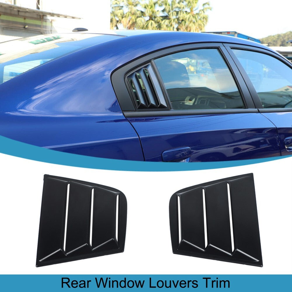 Rear Window Louvers Cover Air Vent Scoop Shades Trim for Dodge Charger 2015-2023