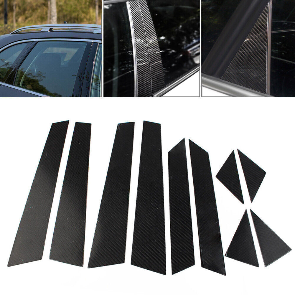 for Audi A4 2017-22 Carbon Fiber Pillar Posts Door Window Molding Strip Trim 10P