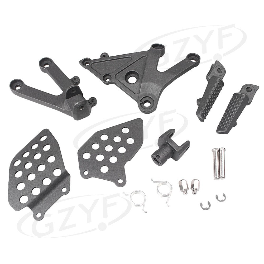 Front Rider Foot Pegs Footrest Bracket Motor for Honda CBR600RR 2003-2006 Black