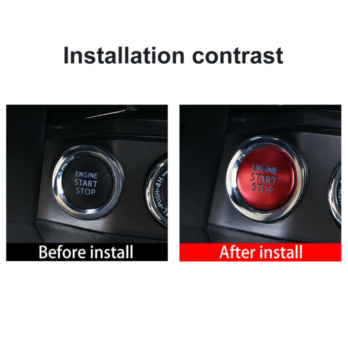 Red ABS Dashboard Side Air Socket Frame Cover for FJ Cruiser 2007-2021- v
