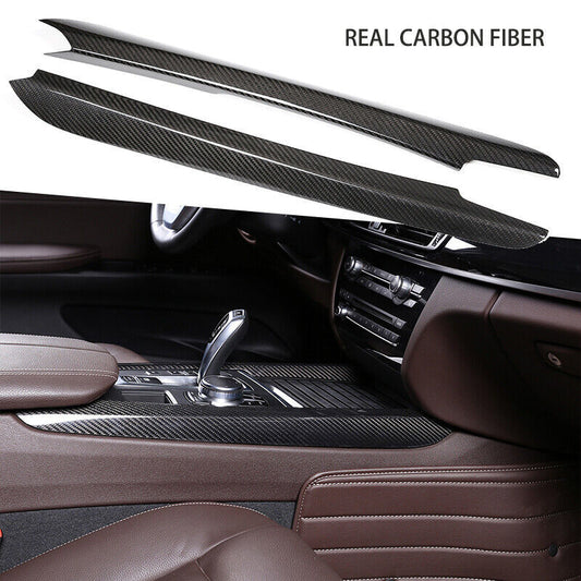 Fit for BMW X5 2015-2019 Real Carbon Fiber Side Center Console Cover Strip Trim
