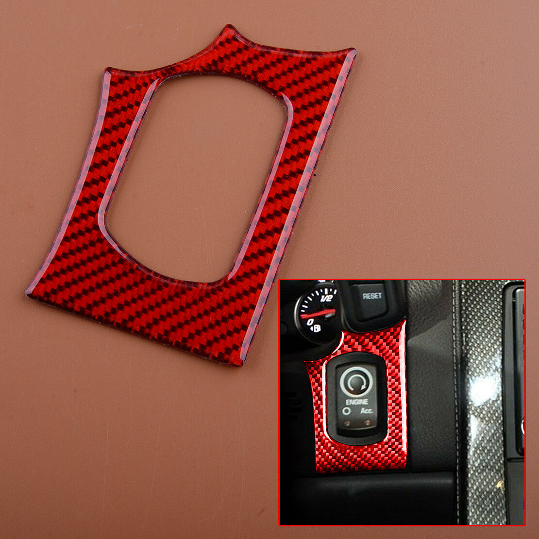 Carbon Fiber Engine Start Ignition Switch Cover Fit for Corvette C6 2005-07 Acc