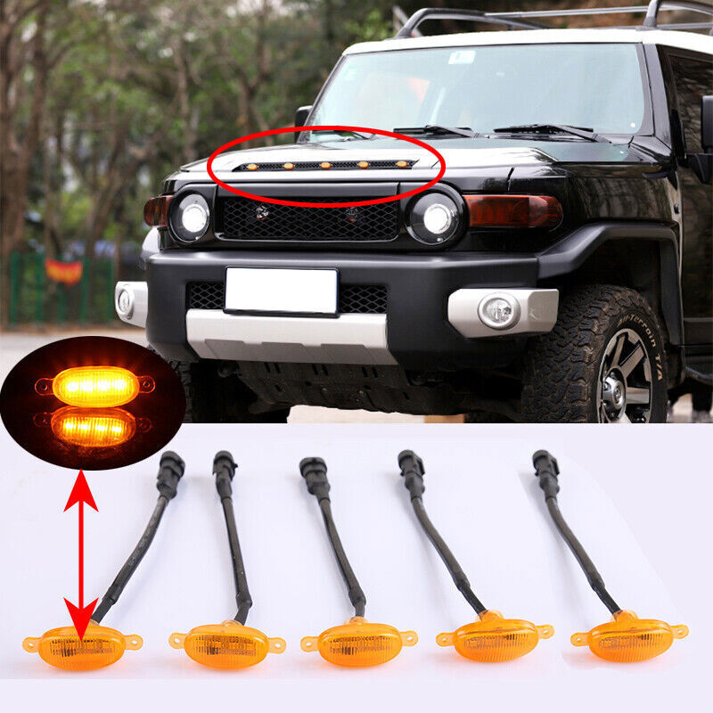for Toyota FJ Cruiser 07-21 Front Grille yellow LED Light Style DRL Lamp