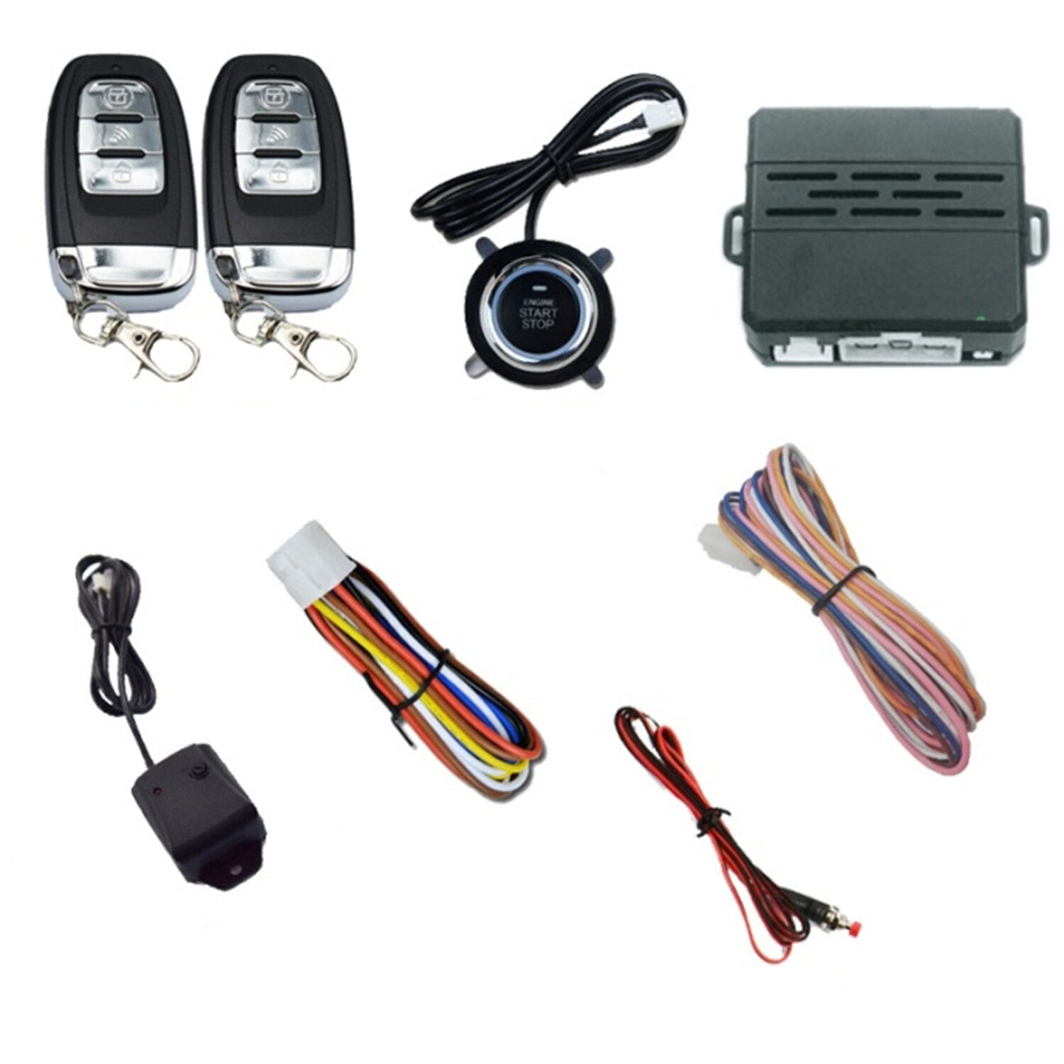 Car Alarm Remote Start Keyless Push Start System For Car Universal Parts 12V