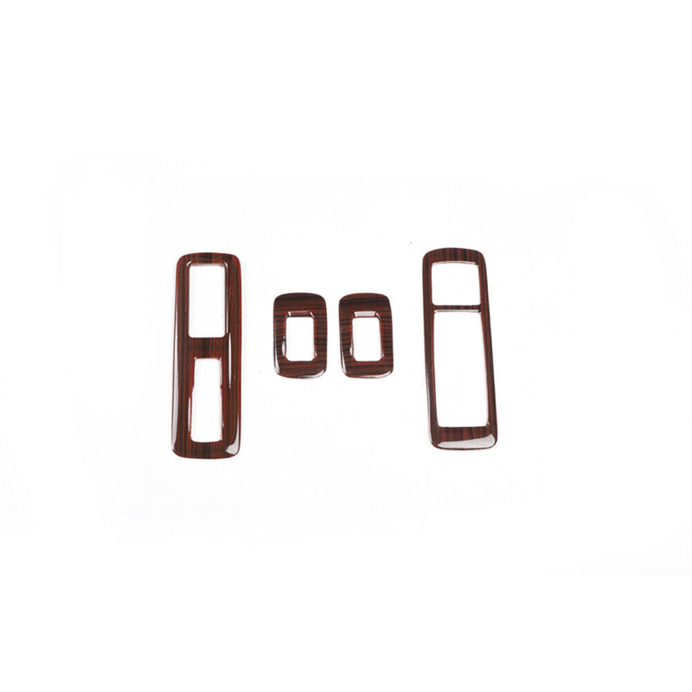 Glass Window Lifting Lock Panel Trim Interior 4PCS for Lexus RX 2016-20 Red Wood