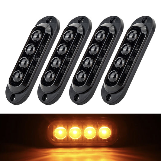 4 LED side marker light marker lights yellow 12V 24V trailer truck/car