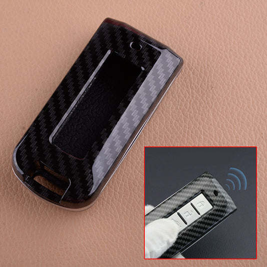 Carbon Fiber Key Fob Case Cover Fit for Mitsubishi Outlander ASX Eclipse RVR Q