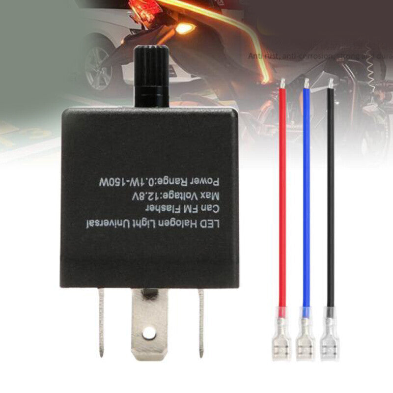 12V Wired Motorcycle ATV Flasher Relay Turn Signal Indicator Flash Adjust ¡Á1 v
