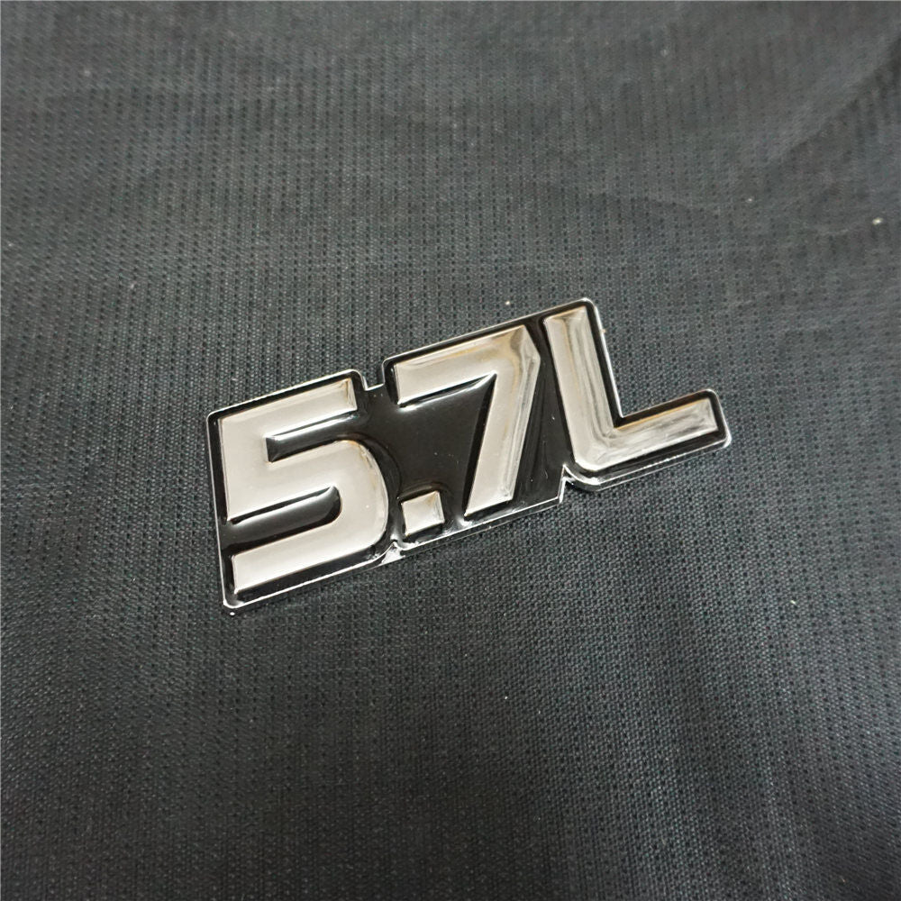 1x Chrome 5.7L Black Metal Sticker Badge Emblem Decal V8 Pickup SUV Racing Grand
