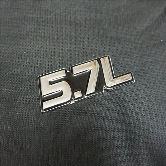 1x Chrome 5.7L Black Metal Sticker Badge Emblem Decal V8 Pickup SUV Racing Grand