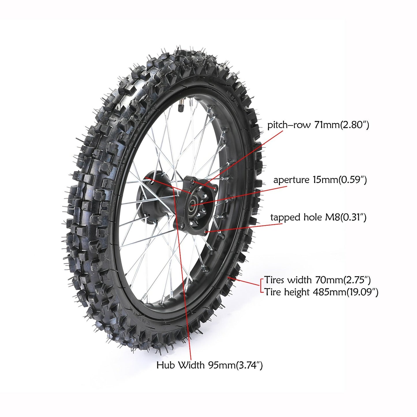 45/48mm Front Fork Triple 14 Wheel 60/100-14 MotocrossPit Bike Atomik 125cc 140
