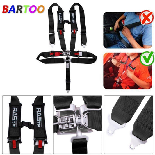 5 Point Racing Harness Safety for Seat Belt Quick Release 3 Padding ATV UTV Black Q