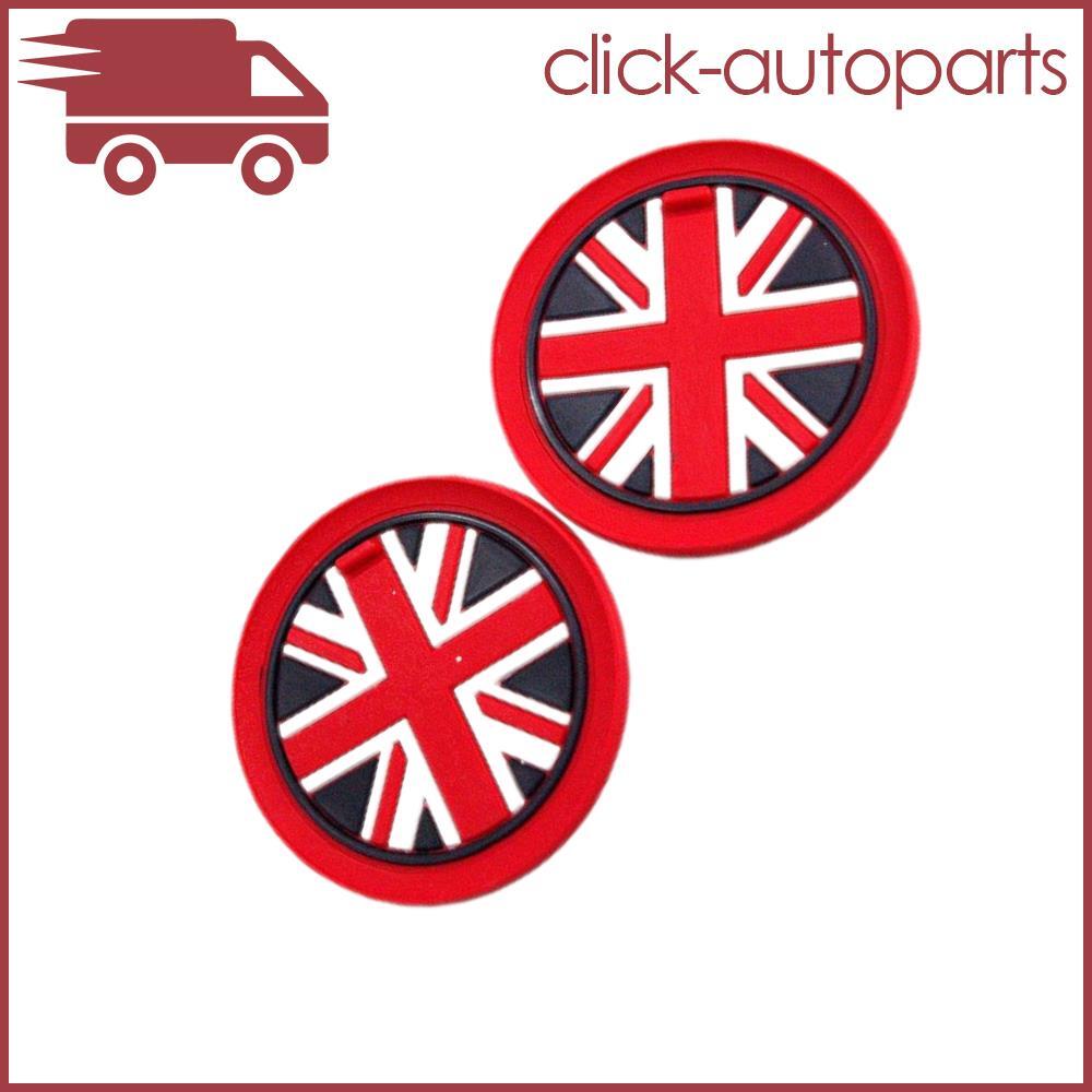 for Mini Cooper 2x Red Durable Rubber Union Jack Anti-Slip Cup Coaster Mat Pad Q
