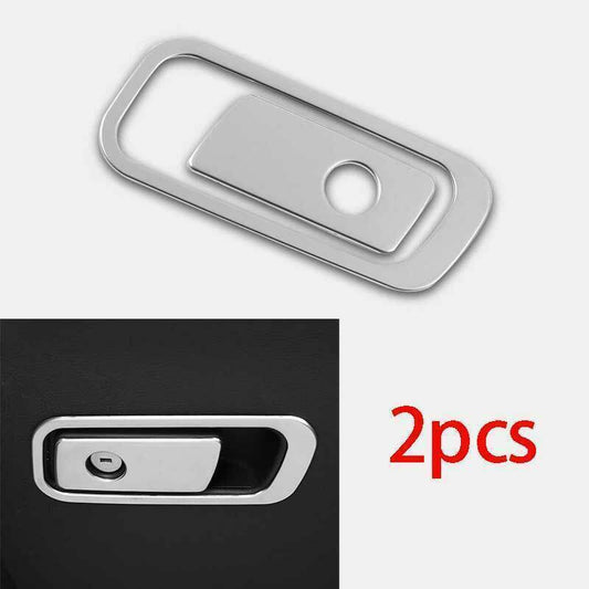 2X for Co -Pilot Storage Box Handle Cover Trim Silver Steel for Cadillac CT5 2020-24