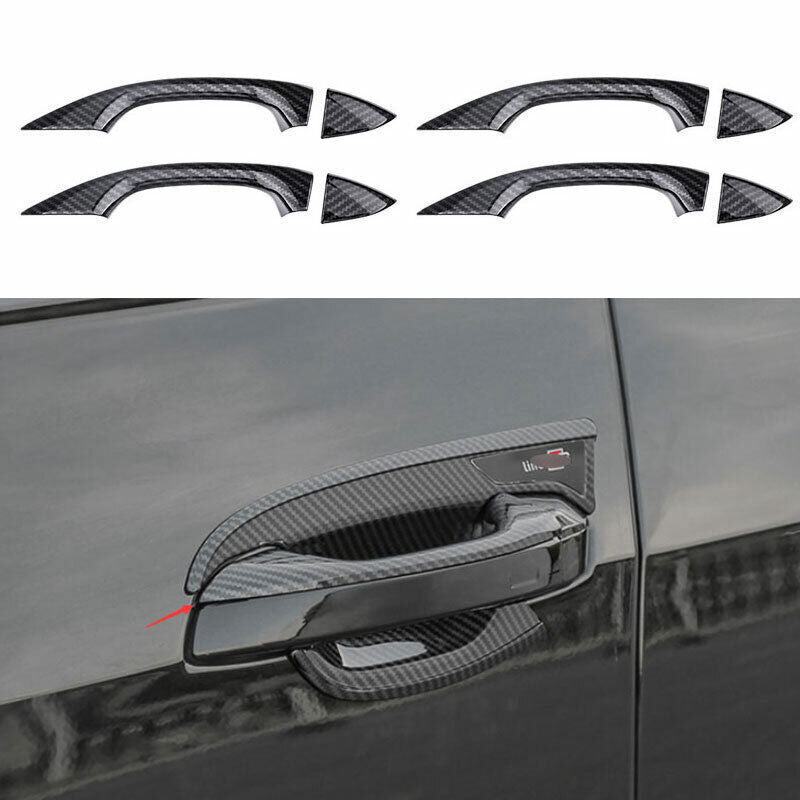 for Audi A6 2019-24 ABS Carbon Fiber Exterior Outside Door Handle Cover Trim 8P