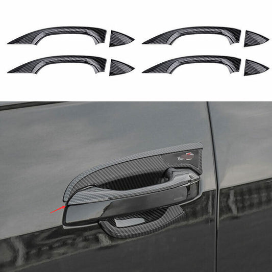 for Audi A6 2019-24 ABS Carbon Fiber Exterior Outside Door Handle Cover Trim 8P