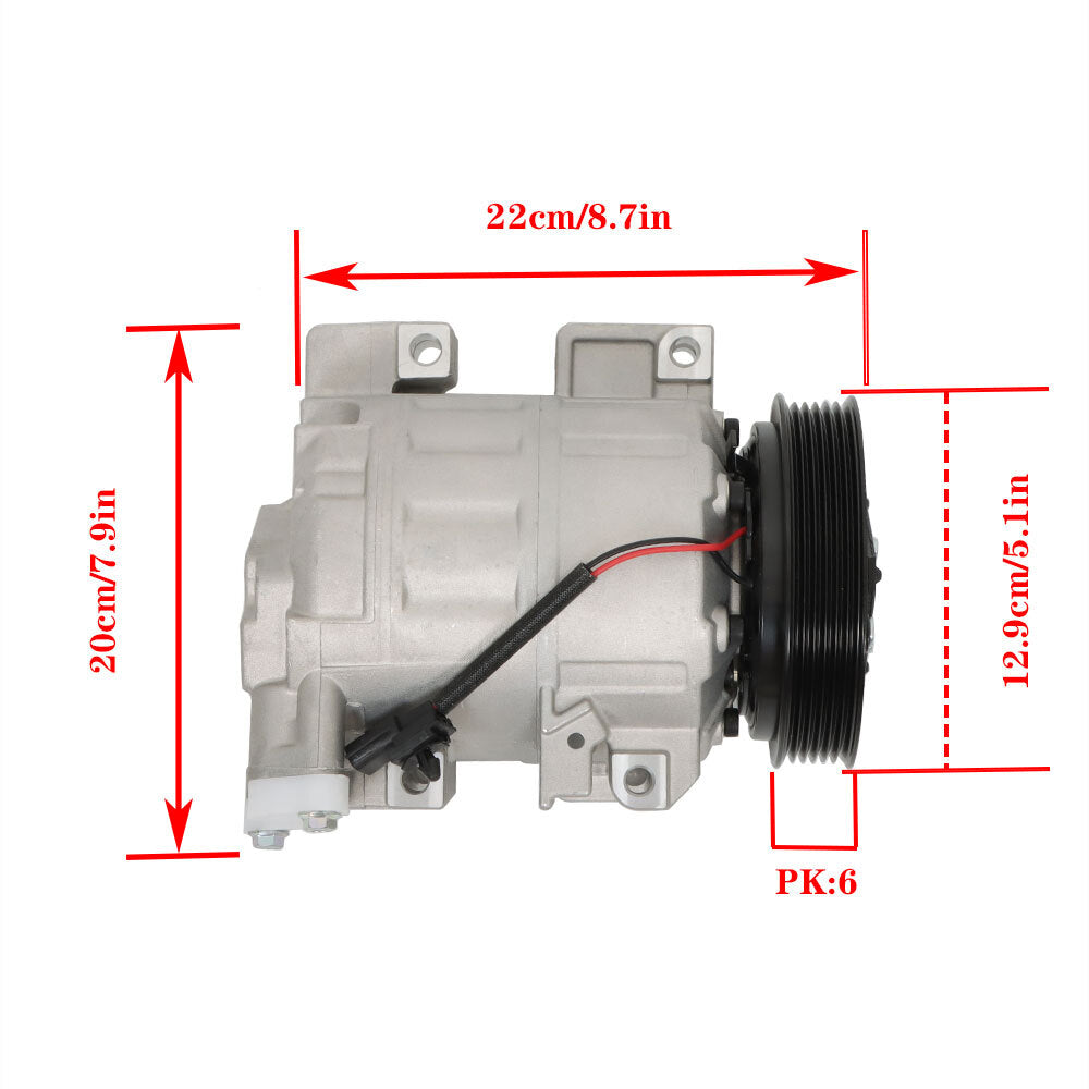 Suitable for 2007-2012 Altima 2.5L L4 AC air conditioning compressor with clutch 6512503- n