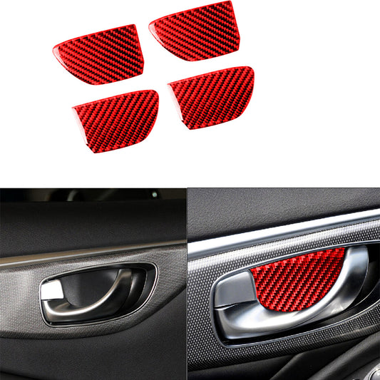 Red carbon fiber door handle cover trim suitable for Infiniti Q50 Q60 2014-2019