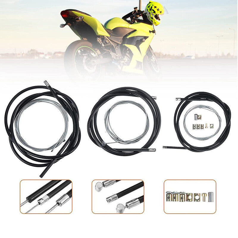Universal Motorcycle and Bicycle Clutch Cable + Brake Cable + Throttle Cable Kit n